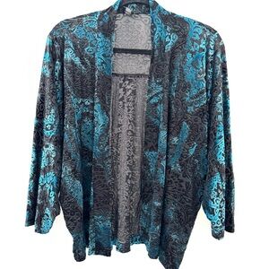 ASOS Cerulean Open Burnout Velvet Kimono Size OS